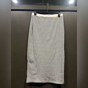 SHEIN Black and White Ribbed Midi Pencil Skirt
